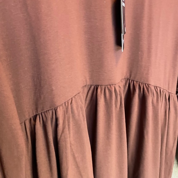 NWT! THREADBARE maternity brown long sleeve  smock t-shirt dress 8 - Picture 8 of 9